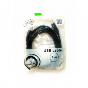 Кабель Premium guality USB 2.0 A-plug  B-plug black cable witch ferrite core, 3m
